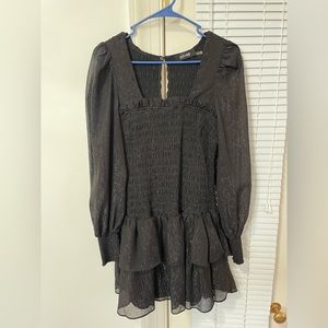 DO + BE Black Ruffle Dress- Medium